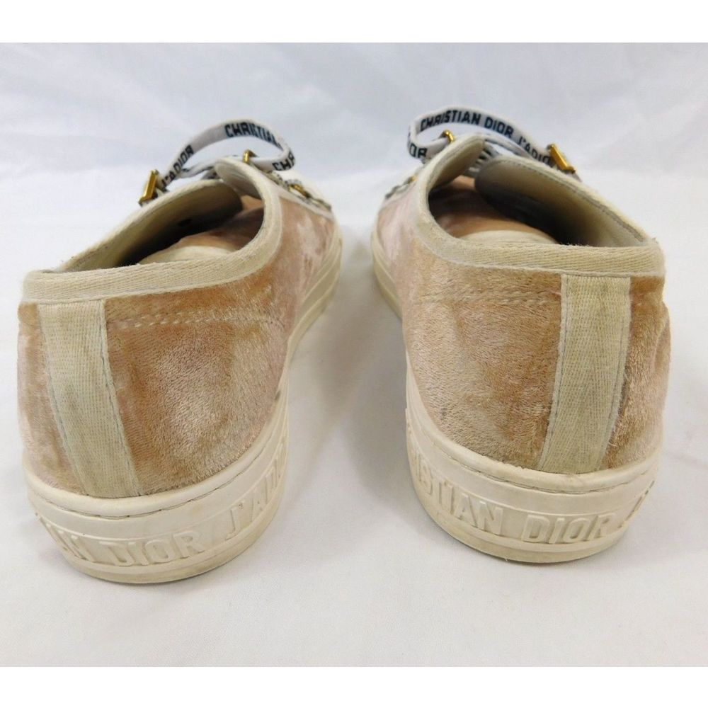 Christian Dior Peach Velvet Low Top Sneakers Walk 'N' Dior 38 - Picture 7 of 14